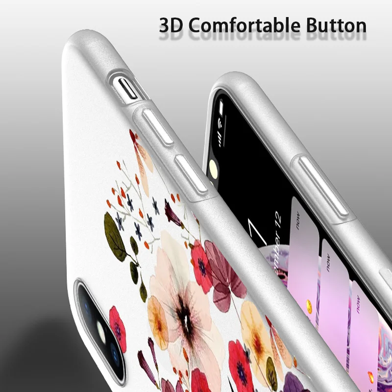 Матовый чехол USLION с цветами для iPhone 11 Pro Max 8 7 6 6S Plus, прозрачный чехол для телефона iPhone X XS XR Xs Max, мягкий силиконовый чехол из ТПУ