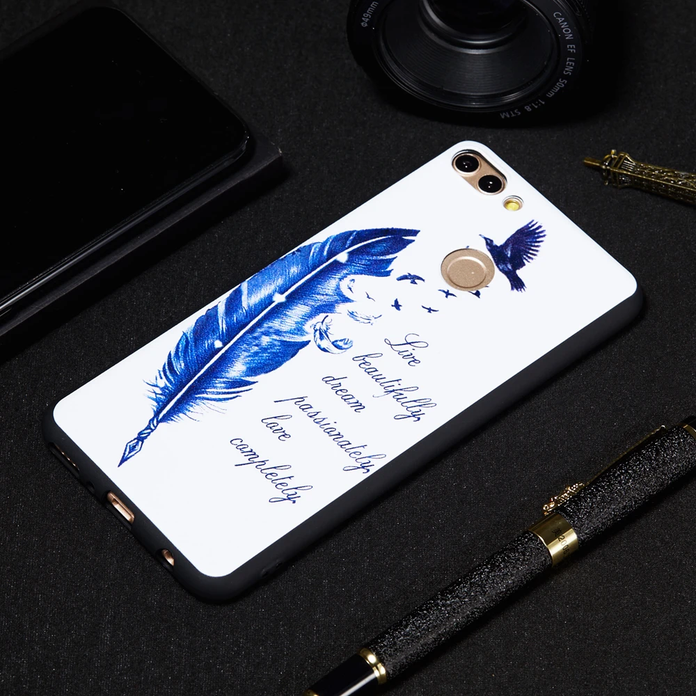Owl Cartoon Case for Huawei Y9 2018 Cases Coque Y7 prime 2017 Enjoy 7S 8 9 Plus Honor 7C P Smart TPU Cover |