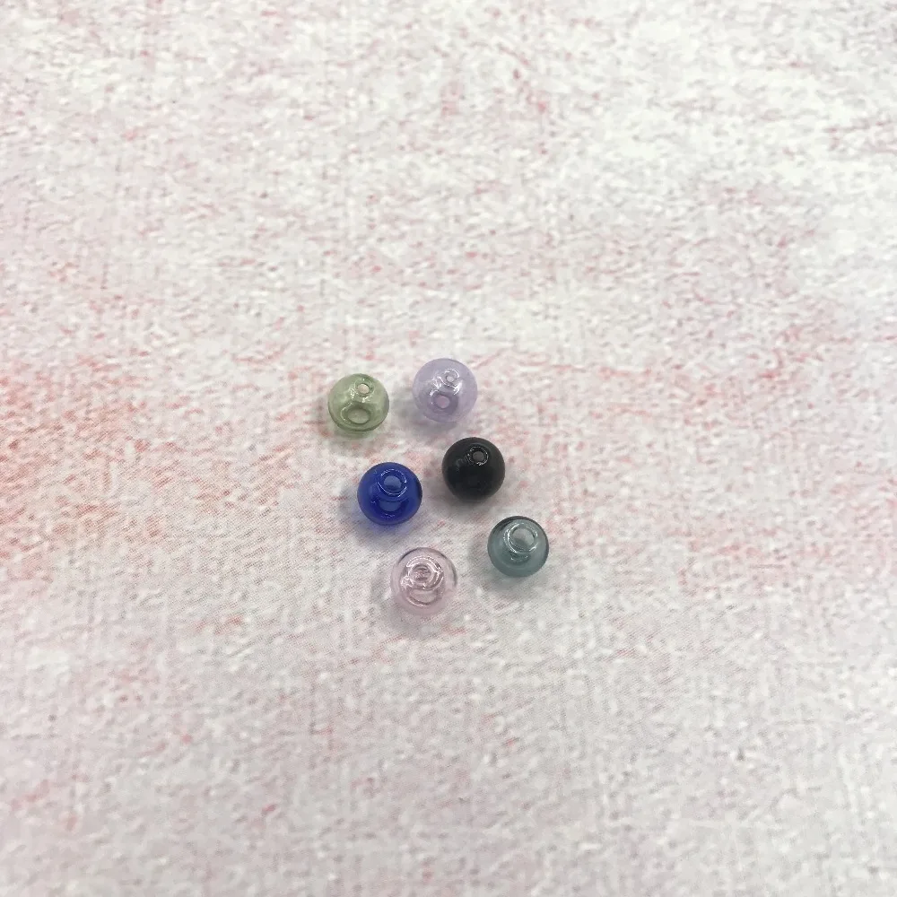 Фото 50 шт./лот 6 мм стеклянные шарики с двумя отверстиями сделай сам разных цветов