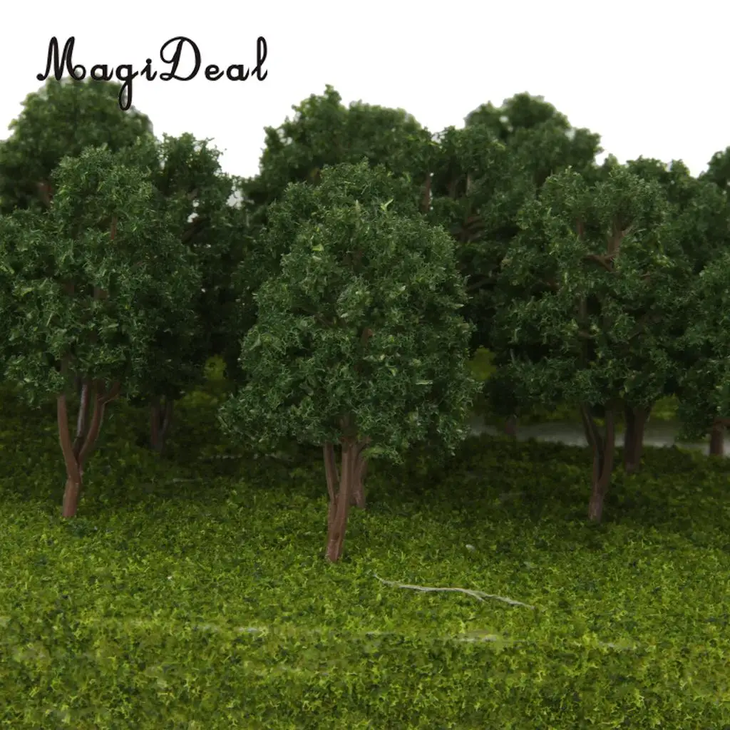 Модель темно зеленого дерева MagiDeal 20 шт./упак. масштаб Н рельсовая дорога парк