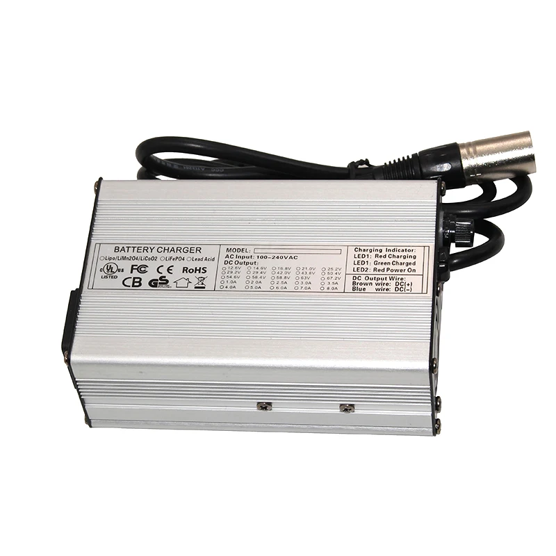 54 6v 3a charger 13s 48v li ion battery charger output dc 54 6v with cooling fan free shipping free global shipping