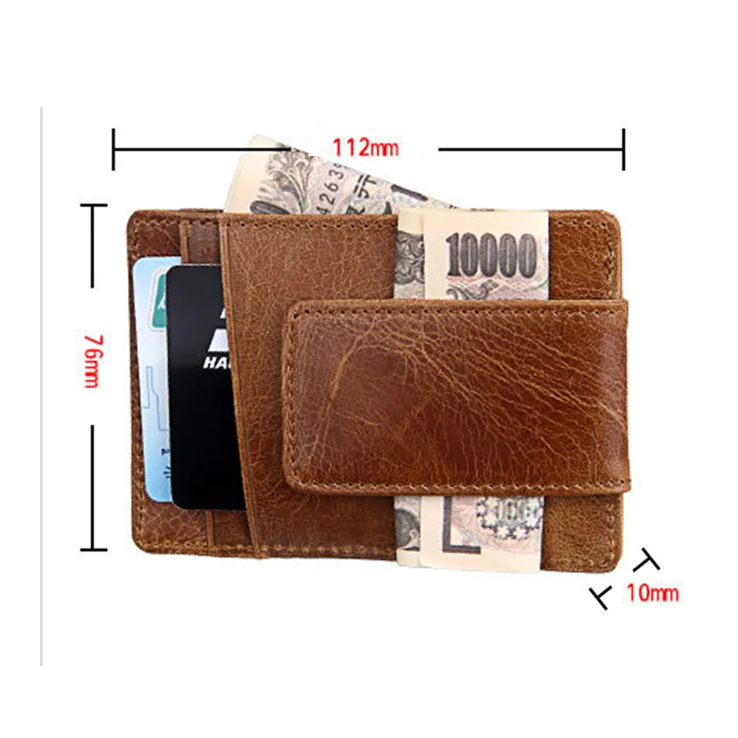 Анти RFID Кожаный деловой кошелек мужской ретро чехол для карт тонкий передний