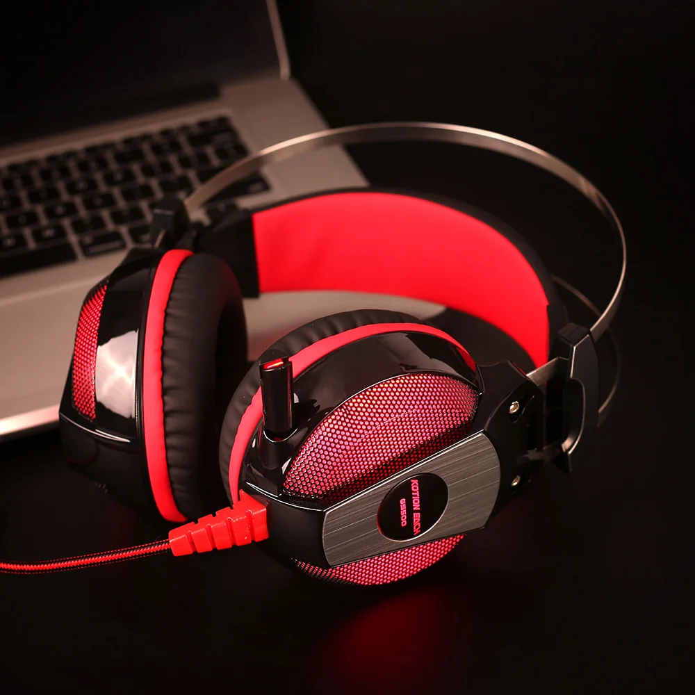 KOTION EACH GS500 Wired Gaming Headsets Headphones with LED Light Microphone Noise Canceling for iPhone Samsung Xiaomi iPad PS4 |