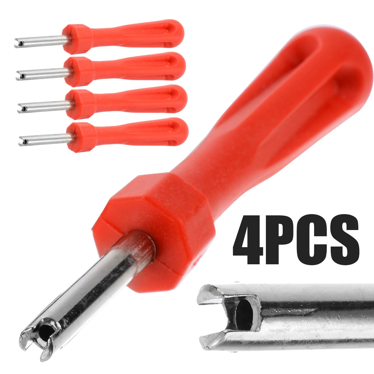 Treyues 4pcs Universal Bicycle Tyre Valve Core Remover Removal Bike Wrench Tire Repair Tool Screw Driver |