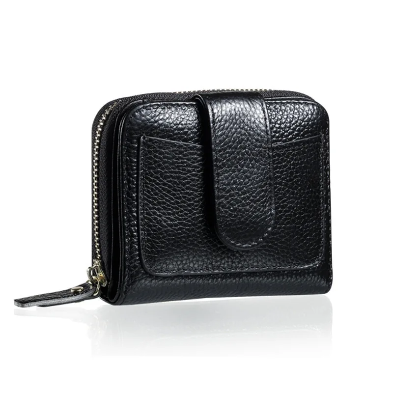 New Genuine Leather Women Short Wallet Female Hasp Small Coin Purse Zipper Ladies Luxury Designer Card Holder | Багаж и сумки
