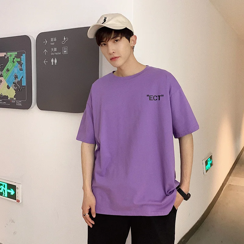 Мужская футболка в стиле Харадзюку Повседневная Свободная хлопковая Футболка