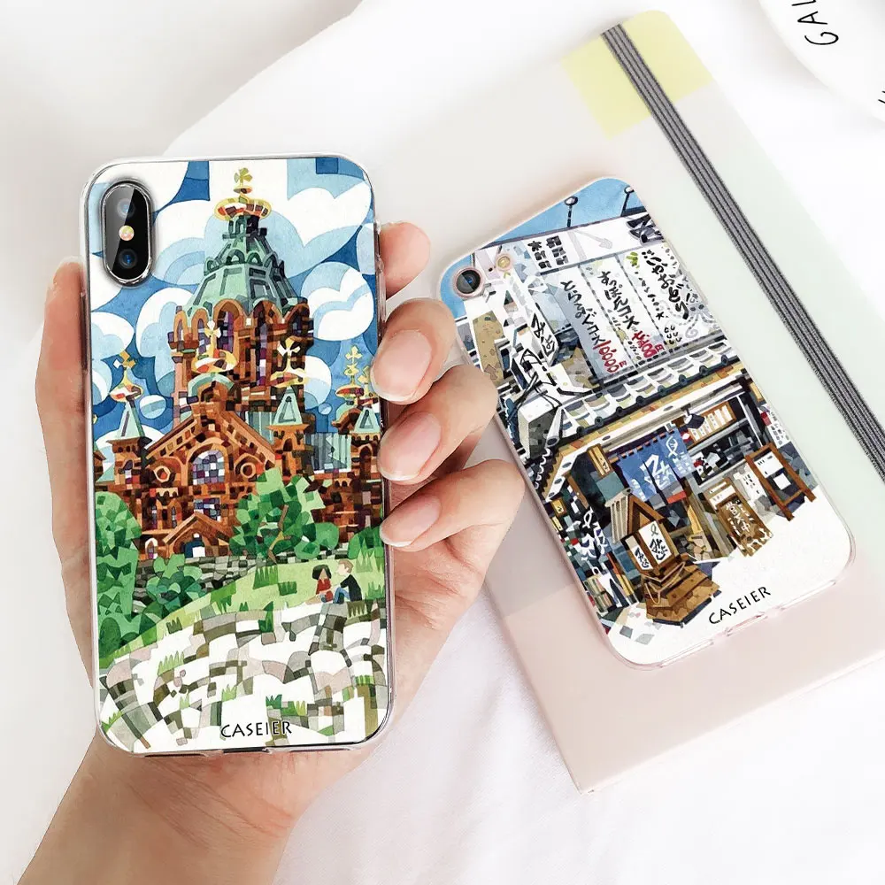 CASEIER модные чехол на айфон 6 6s 7 8 Case для iPhone 6S Plus XS X 5S SE роскошные мозаичные