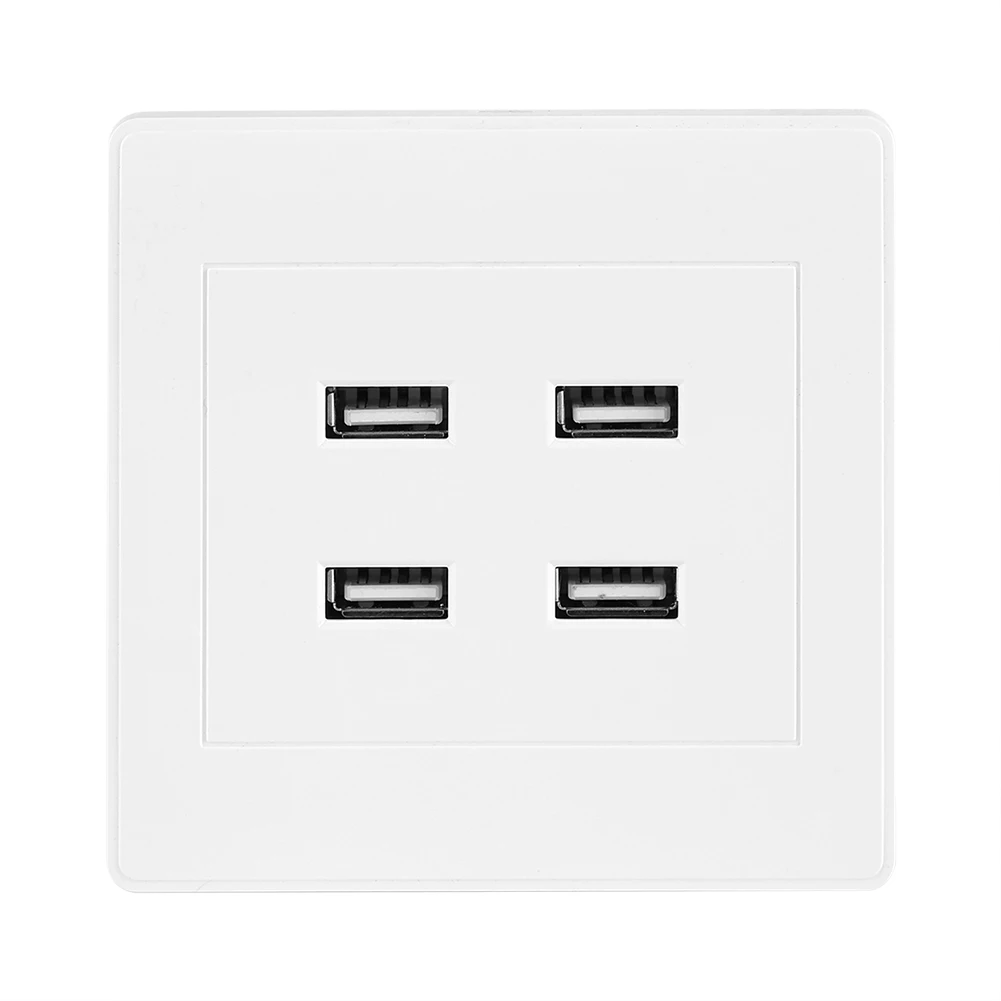 4 порта USB DC 5V домашняя офисная электрическая настенная розетка панель зарядное