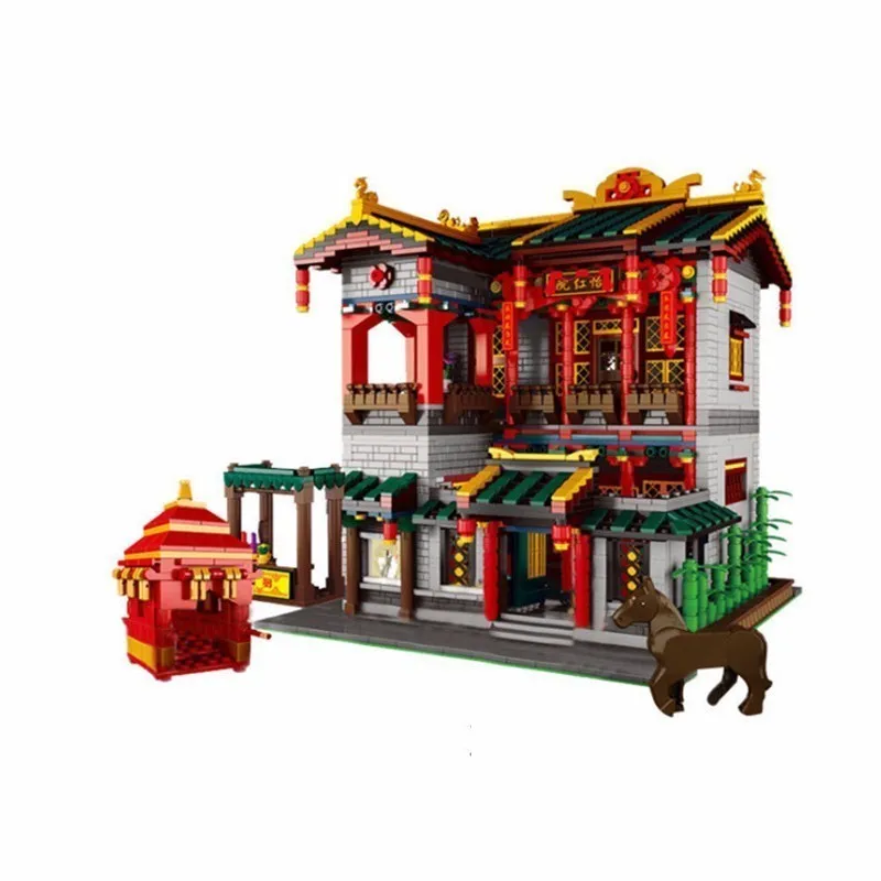 3320pcs XB01003 The Chinese People Street Series Sweet Potato Children Assembling Spelling Insert Alpinia Building Blocks Toys | Игрушки и