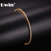 uwin 2mm round cut micro tennis bracelet bling bling cubic zirconia fashion hiphop men women bracelets jewelry