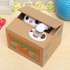 Коробка для денег в виде пандыжелтого белого кота, большая копилка, автоматическая копилка, копилка для монет, копилка для денег, подарок для детей