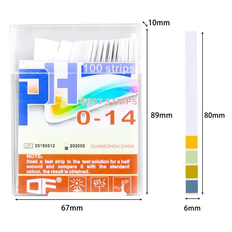 

100 Strips 1-14 PH Test Strip Alkaline Acid Indicator Paper Universal Lab Test Paper For Liquid Soil Aquariums Measuring Mayitr