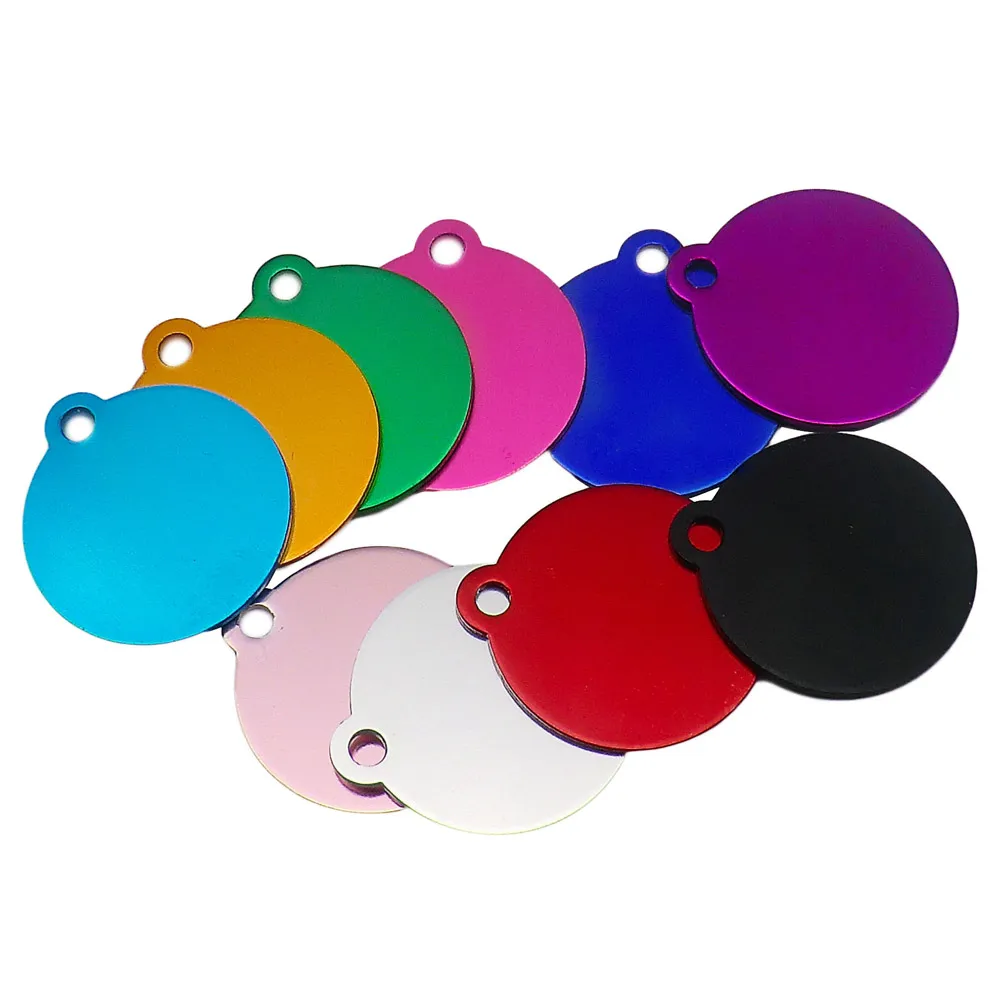 

100 pcs Aluminum Cat ID Tag Round Tags Custom Engraved Tag For Dog Cat Pet Name Phone Number ID Tag Charm Personalized pet shop