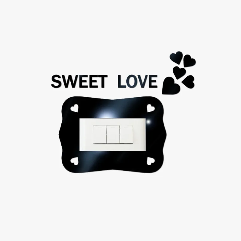 New Switch Sticker Acrylic Mirror Wall Mildew Proof Protection Outlet Decorative Stickers Decoration | Дом и сад