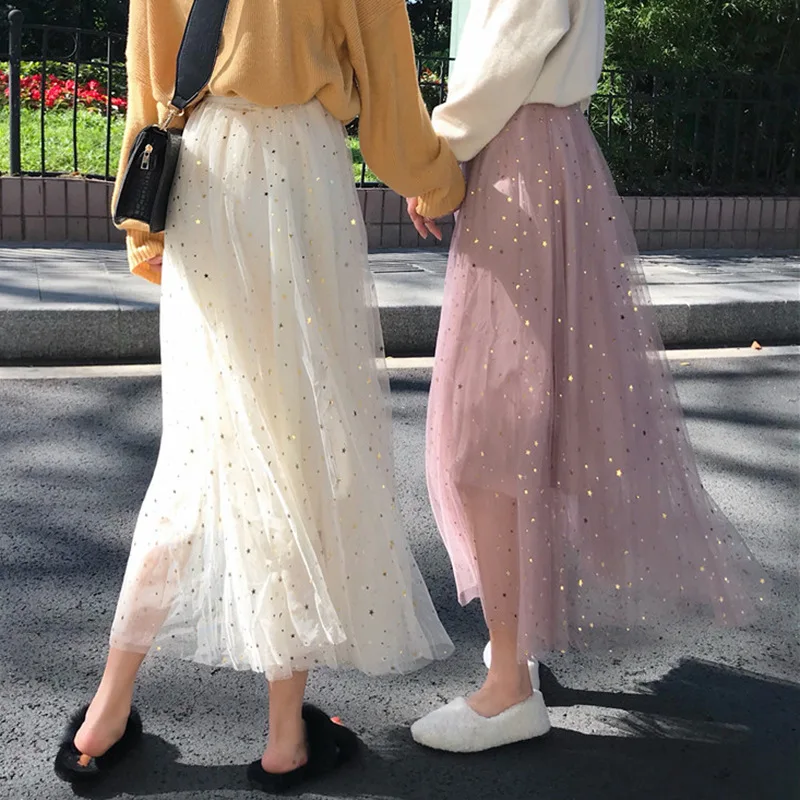 Женская юбка средней длины на осень и зиму Повседневная тонкая с рисунком