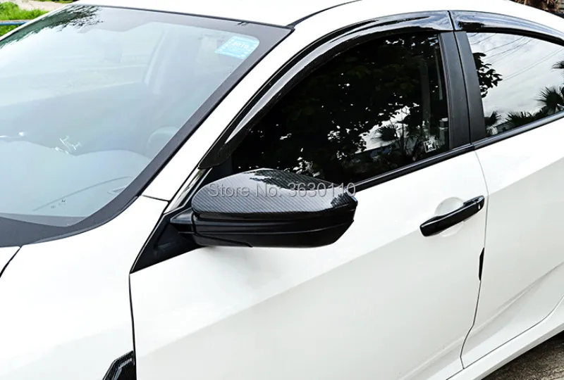 

For Hond Civi 2016 2017 2018 Side Door Mirror Wing Rear View Rearview Caps Carbon Fiber Style Trim Cover Molding Car Styling