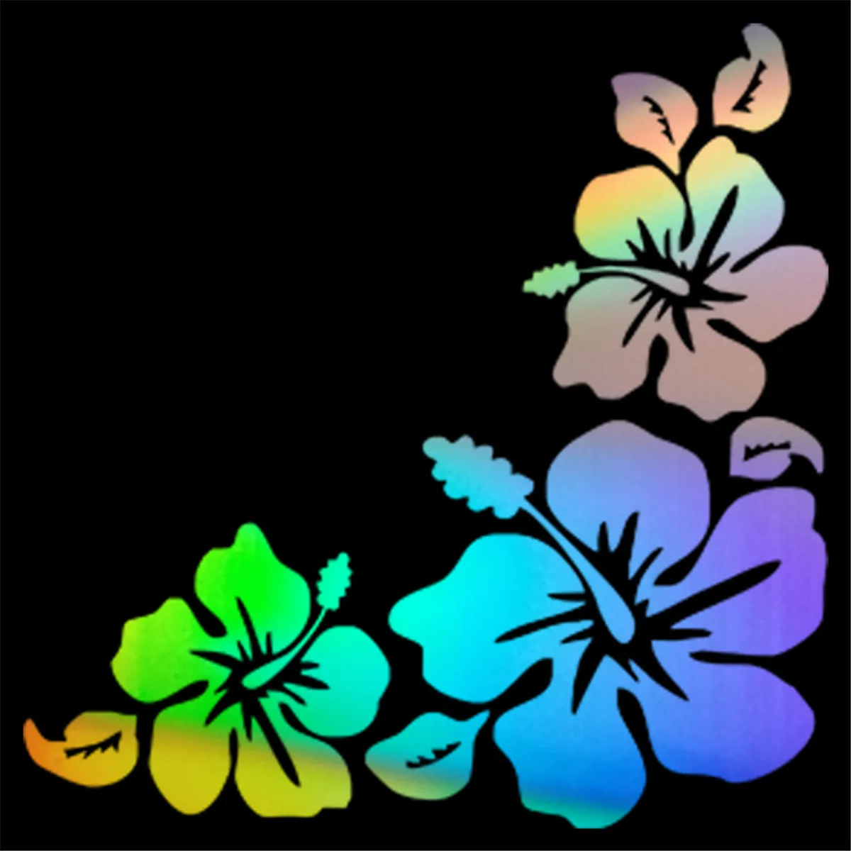 Hibiscus Flowers Car Laptop Window Door Bumper Wall Truck Vinyl Decal Sticker Motorcycle | Автомобили и мотоциклы