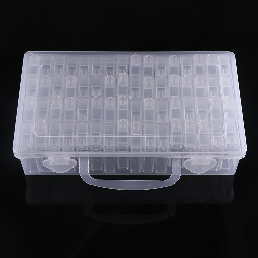

64 Grids Plastic Transparent Storage Box Case Beads Medicine Jewelry Organizer Storage Boxes