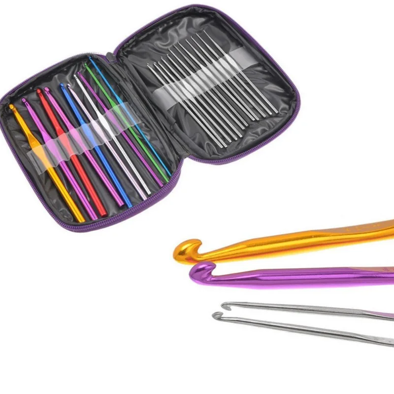 Новые 22 шт красочные крючки вязальные Вязание спицы из нержавеющей стали наборы