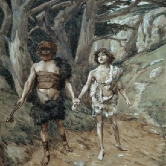 Cain Leadeth Abel to Death James J. Tissot 1836 1902 французский еврейский музей Нью Йорк постер с