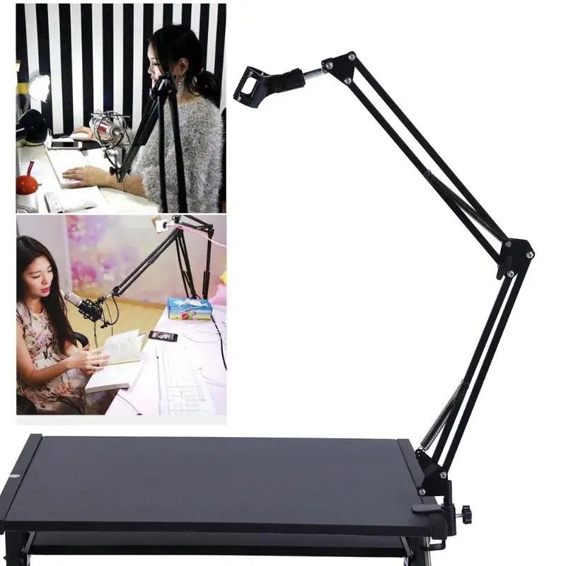 Professional Microphone Stand Holder Bracket Desktop Mic Adjustable Metal For Live Broadcast | Электроника