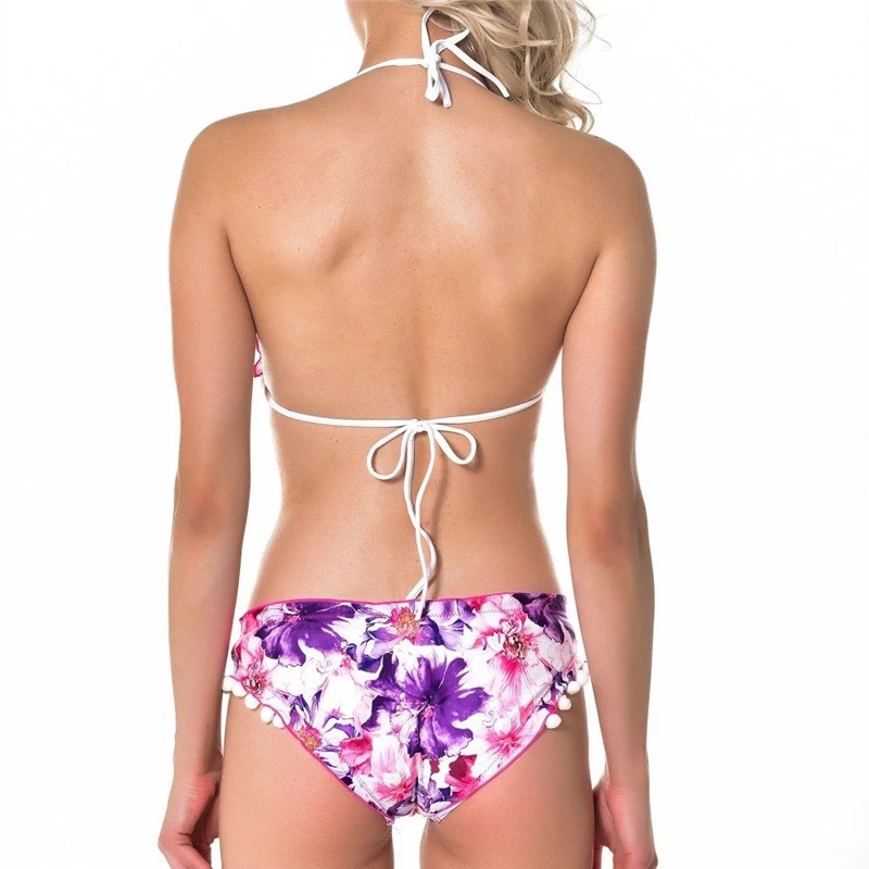 Женский комплект бикини пуш-ап пикантный Микро Мини-Бикини на шнуровке купальный