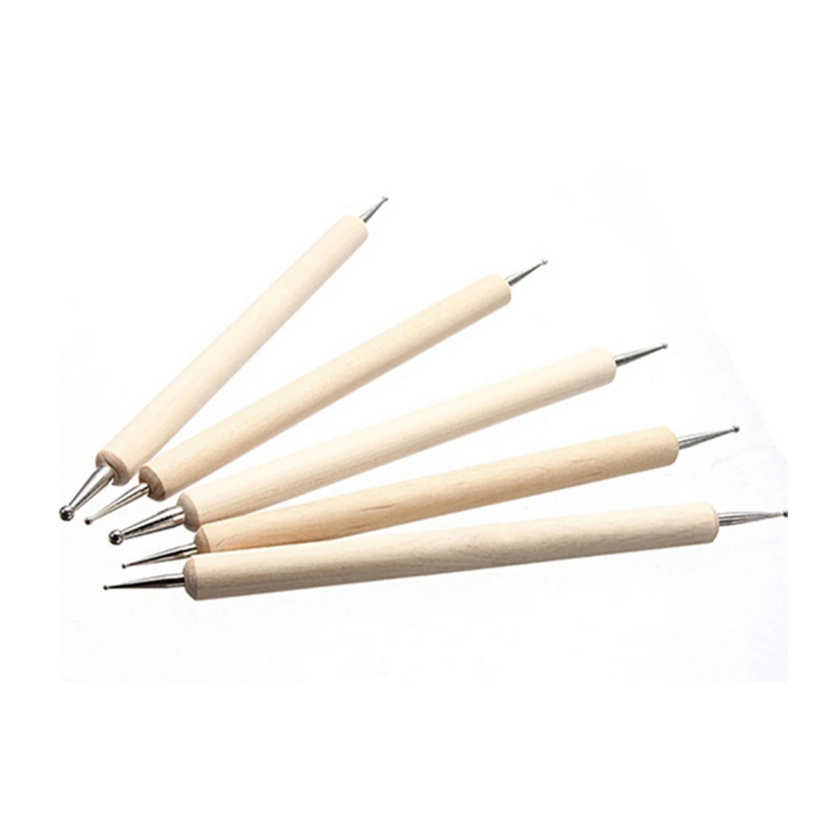 Новинка 5 шт./компл. точечная ручка для дизайна ногтей 2 полосная маникюрная