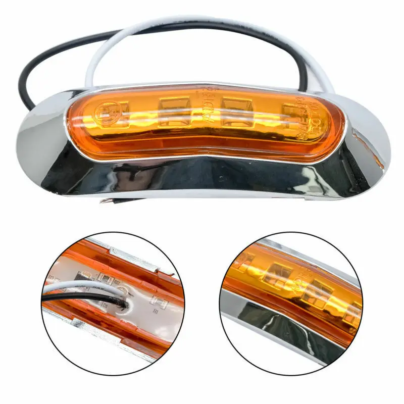 2 шт 12В оранжевая 4LED бортовой светильник Trcuk караван Боковой габаритный фонарь