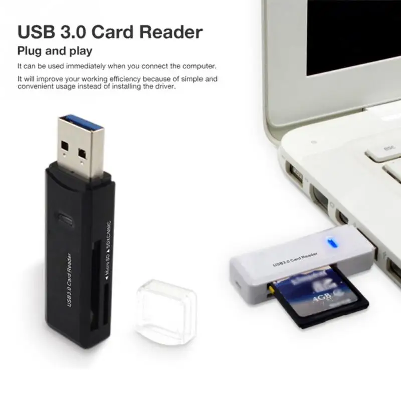 Многофункциональный USB 3,0 кард-ридер 2 слота/MMC+ Micro/T-flash для портативных ПК и Mirco USB порт для смартфона