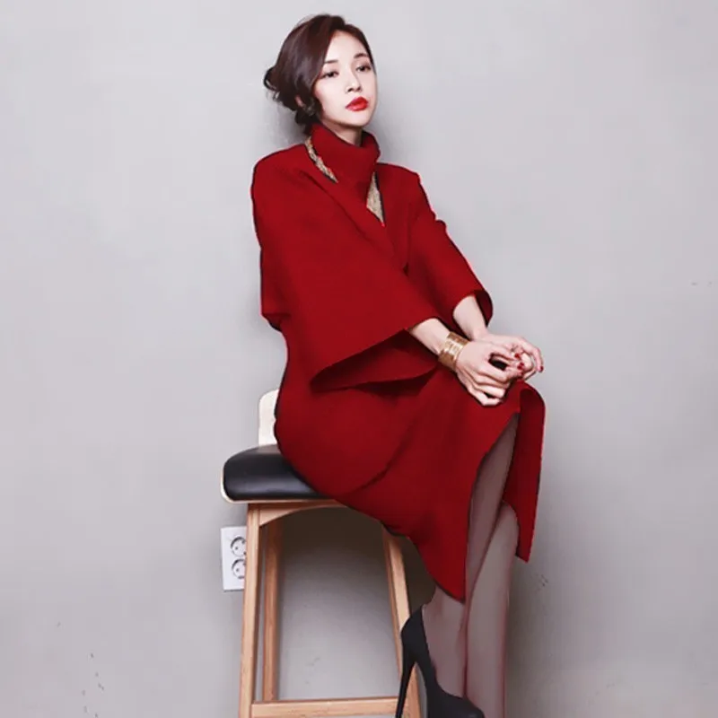 Fashion Woolen Two Piece Set Women Spring Turtleneck Flare Sleev Short Tops And Long Bodycon Skirt Suits Office 2019 Okq126 | Женская