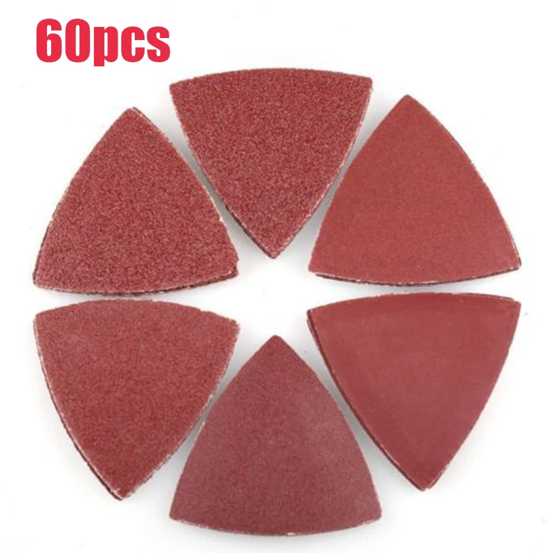 60 шт. треугольные шлифовальные колодки для осциллирующих многоинструментных