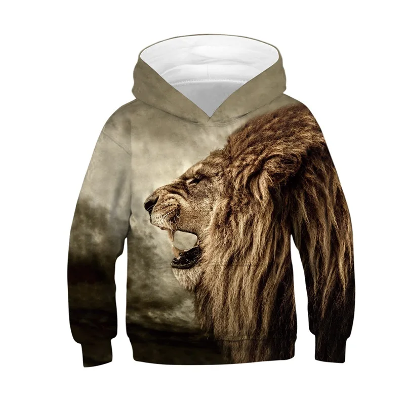 Raisevern Wolf 3d Print Boys Girls Hoodies Winter Autumn Outerwear Kids Hooded Sweatshirts Childres Long Sleeve Pullover Tops | Детская