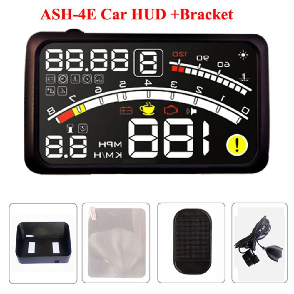 

4E 5.5" Car HUD Head Up Display Car OBD2 II EUOBD Overspeed Warning System Projector Windshield Auto Electronic Voltage Alarm