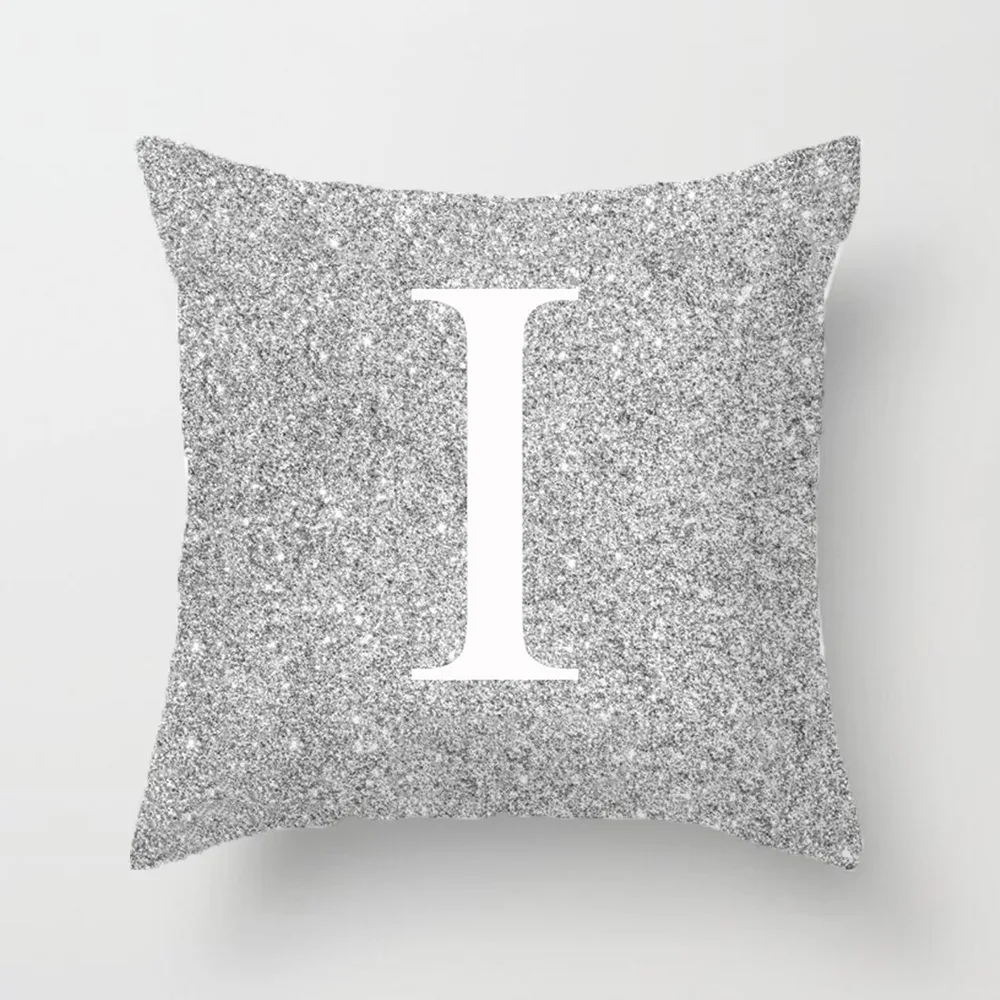 26 букв Алфавит а ~ Z наволочка Серебристая Подушка Чехол на талию подушки кровать