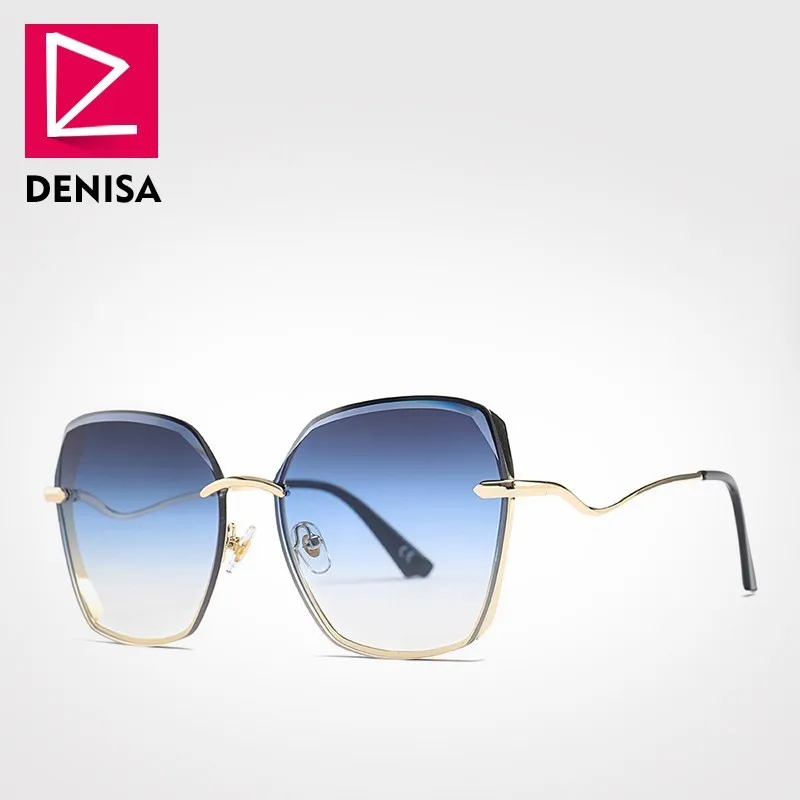 

DENISA 2019 NEW UV400 Retro Big Sunglasses Women Brand Designer Oversized Polygon Frame Sun Glasses Shades For Women G25015