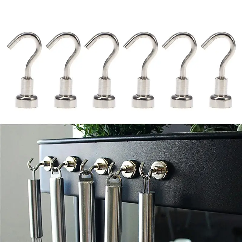 OUNONA 10pcs Heavy Duty Strong Magnetic Hooks for Storage and Organization Home Kitchen Accessories | Дом и сад