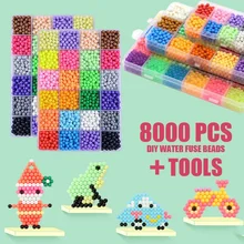 8000 шт Разноцветные волшебные игрушки-головоломки, набор бусин с водяным туманом, сделай сам, ремесло, животные, ручная работа, липкие бусины, развивающие игрушки для детей, хорошие подарки
