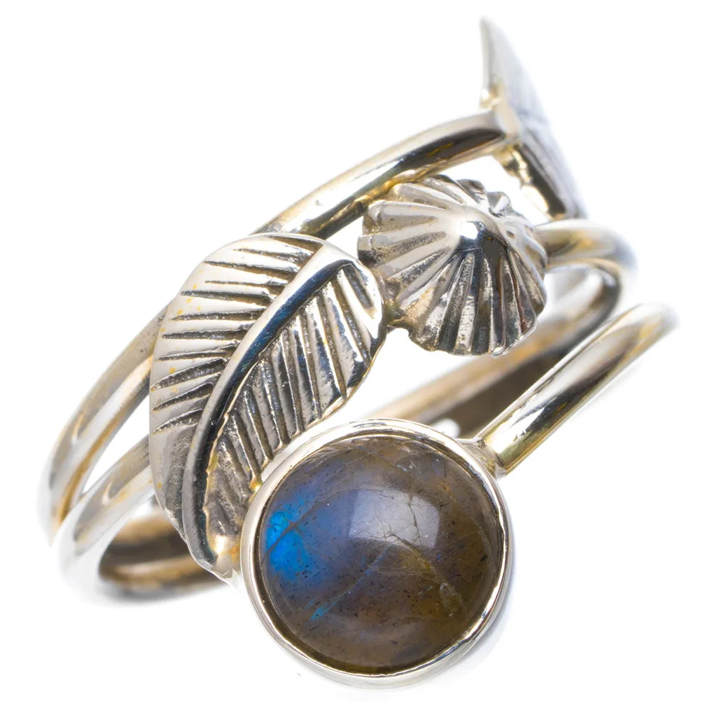 Natural Blue Fire Labradorite Handmade Unique 925 Sterling Silver Ring 8 A1108 | Украшения и аксессуары