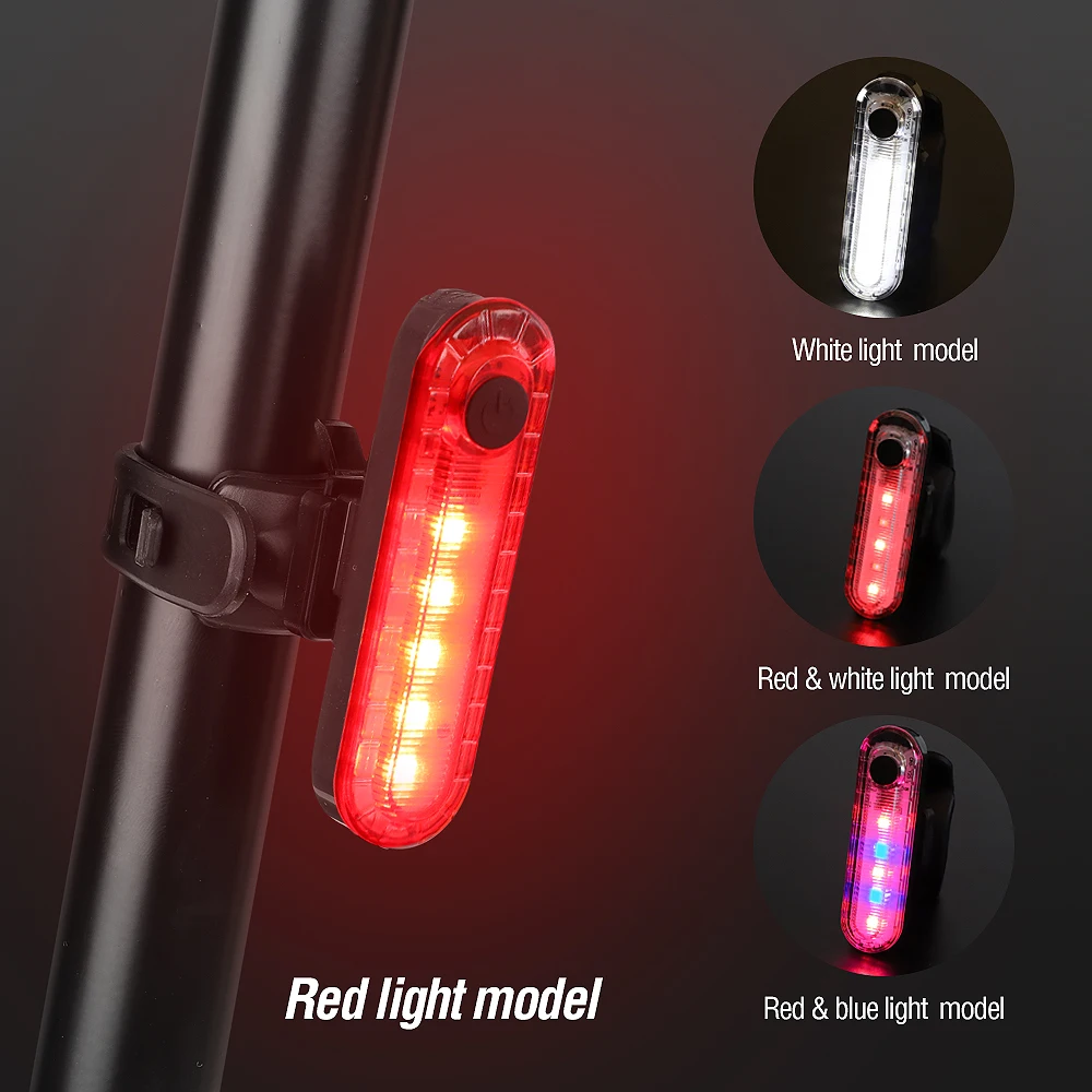 USB Rechargeable Bike Light Rear 4 Modes Flashlight MTB Road LED Back Lamp for Cycling Safety Warning Lights | Спорт и развлечения