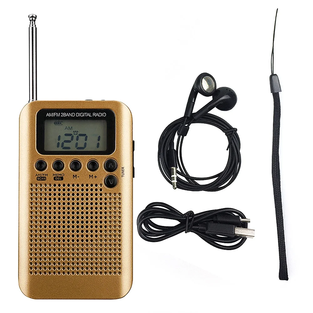 Мини Lcd цифровой FM/AM радио динамик с будильником и функцией отображения времени 3 5