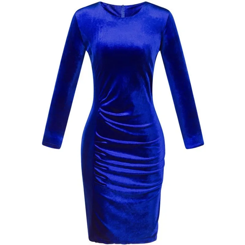Ruiyige 2019 New Spring Autumn Velvet Dress Women Solid Sexy Party Dresses Long Sleeve Fashion Zipper Bodycon Female Vestidos | Женская