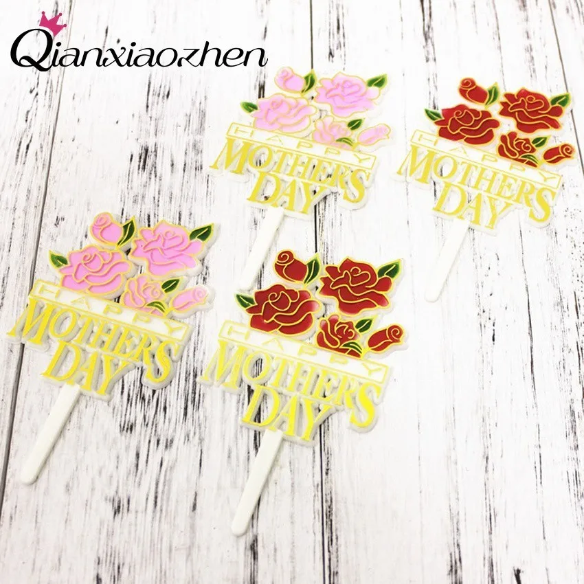 

Qianxiaozhen 10pcs Happy Mother's Day Cake Topper Party Decoration Birthday Party Decorations Birthday Party Supplies