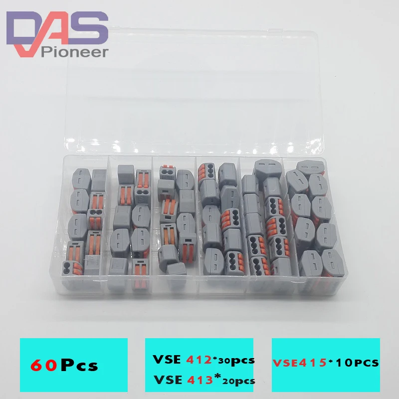 60 шт. комбинированный соединитель для проводов 30 x 2P 20 3P 10 X 5P|connector 3p|connectors spliceconnector