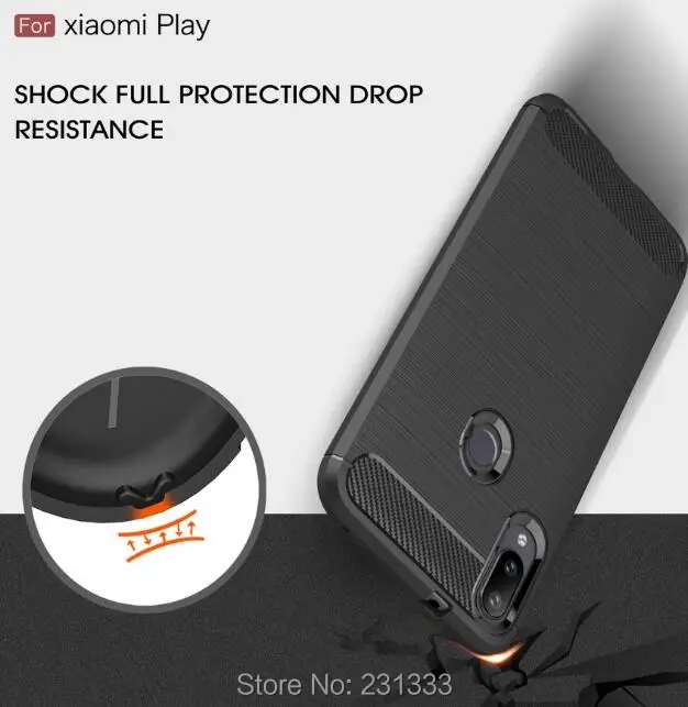 C-ku IPAKY Brush Soft TPU Case For Xiaomi Play Redmi Note 7 Sony Xperia XZ4 Compact Carbon Fiber Skin Cover Fashion 100pcs | Мобильные