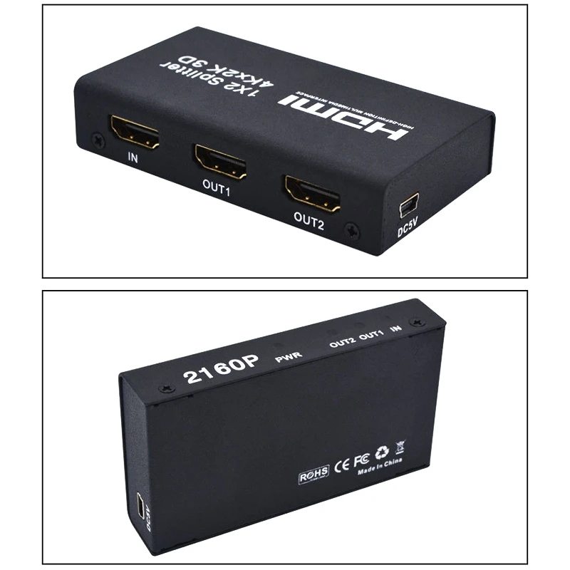 Новый HDMI 1x2 сплиттер поддержка 4K x 2 K 3D один в и два выход США штекер|Кабели HDMI| |