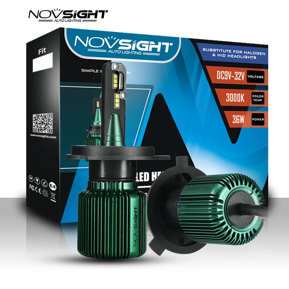 NOVSIGHT lampada led carro h4 h7 Светодиодные Автомобильные фары 6500k 10000lm автомобильный