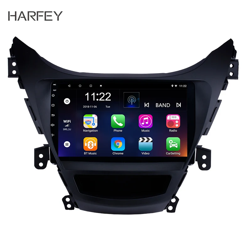 Harfey GPS навигация Bluetooth 9 &quotAndroid 8 1/9 0 для 2011 2012 2013 Hyundai Elantra DVD плеер ТВ тюнер