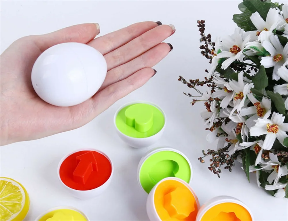 6 шт в комплекте яйца для обучающих игрушек детей Цвет и Форма распознавания матч