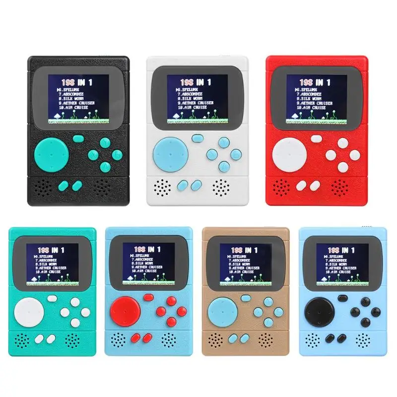 ALLOYSEED Mini 2.4" LCD Color Display Video Game Console Portable Pocket Retro Handheld Player Built-in 198 Classic Games |