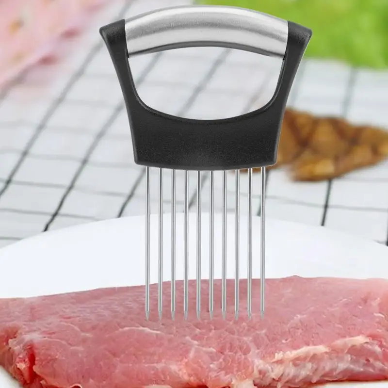 New Stainless Steel Tomato Onion Vegetables Cutting Meat Cutter Peeler Chopper with 10 Prongs |